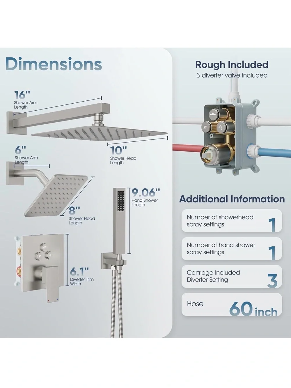 Shower faucet set